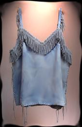 deer suede, silken fringe, hand laced camisole