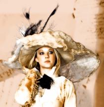 Couture Parisisal Hat with silk netting and ostrich feather