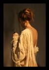 Deer Suede, antique lace, tassels, hand laced shawl