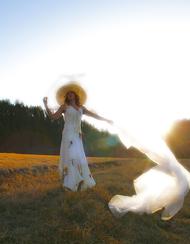 hand laced deer suede, hand made leather wild flowers, gown