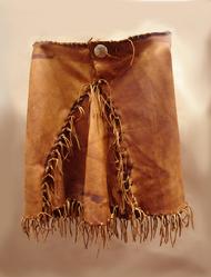 Aged deer leather hand laced skirt